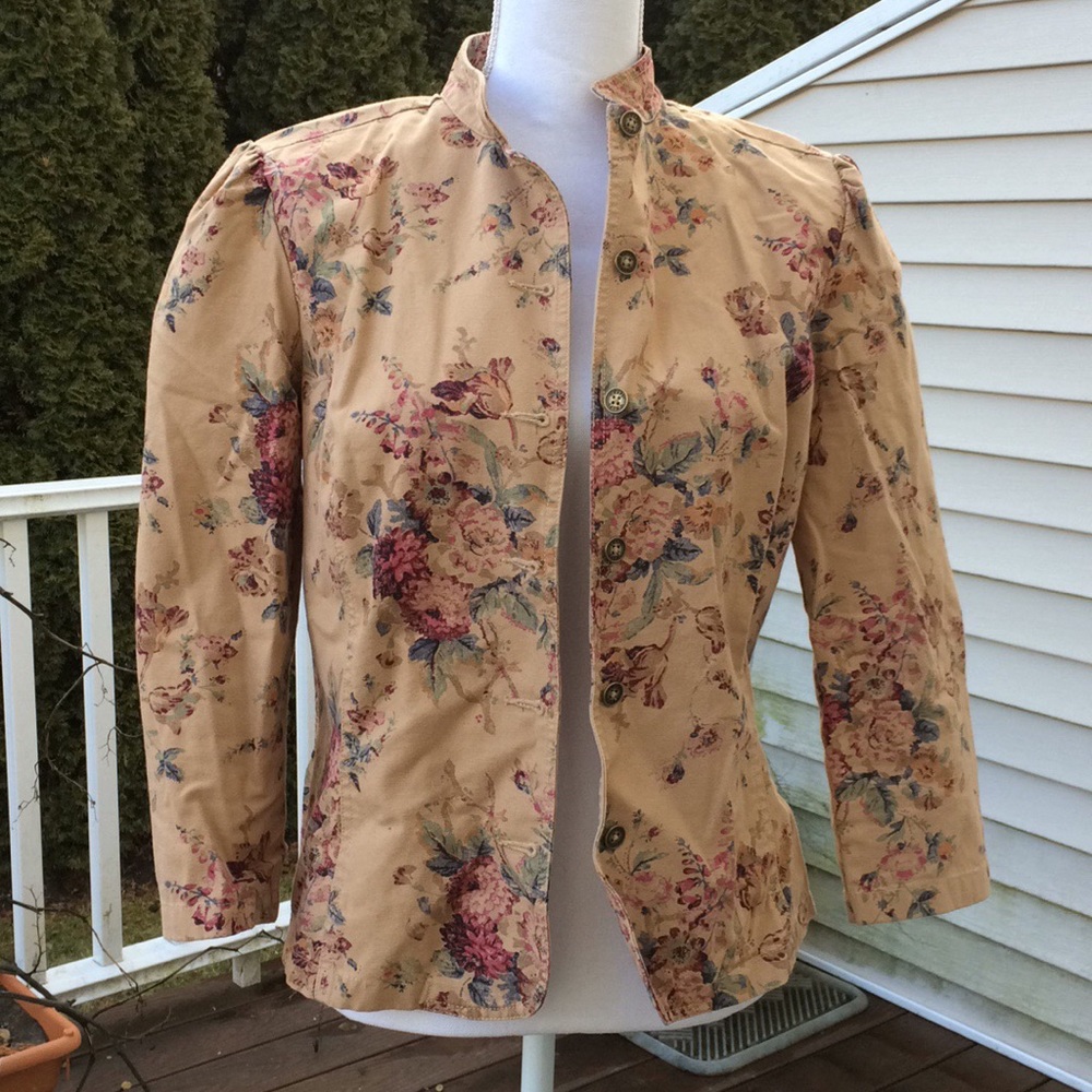 Chaps Denim Floral Jacket